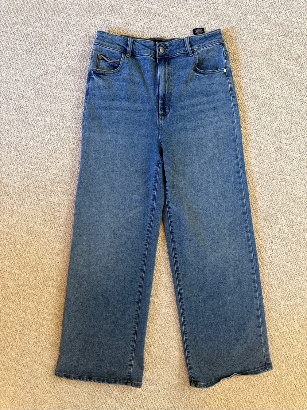 Well Worn High Rise Wideleg Blue Denim Jeans
